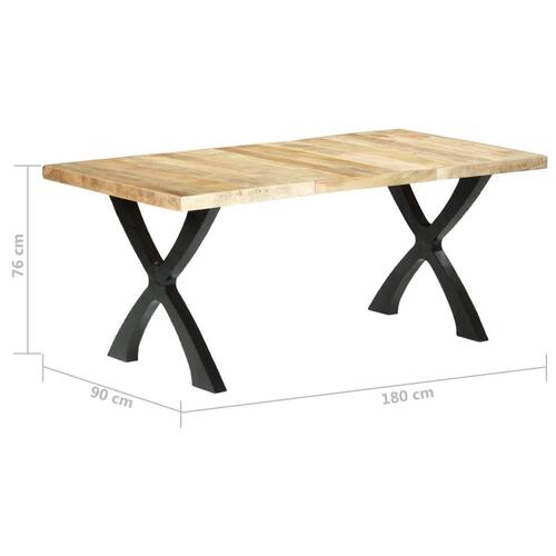 Spisebord 180 x 90 x 76 cm massivt mangotræ