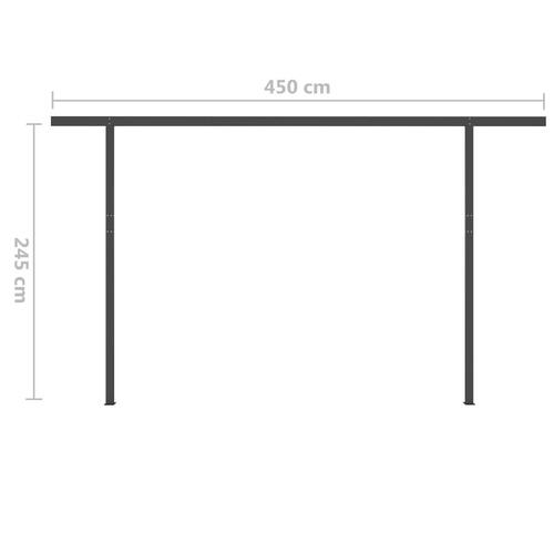 Markise med LED-lys 4x3,5 m manuel betjening cremefarvet