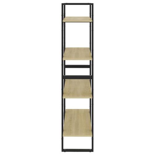 Bogreol med 4 hylder 80x30x140 cm konstrueret træ sonoma-eg