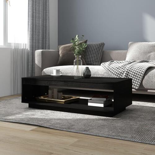 Sofabord 110x50x33,5 cm massivt fyrretræ sort