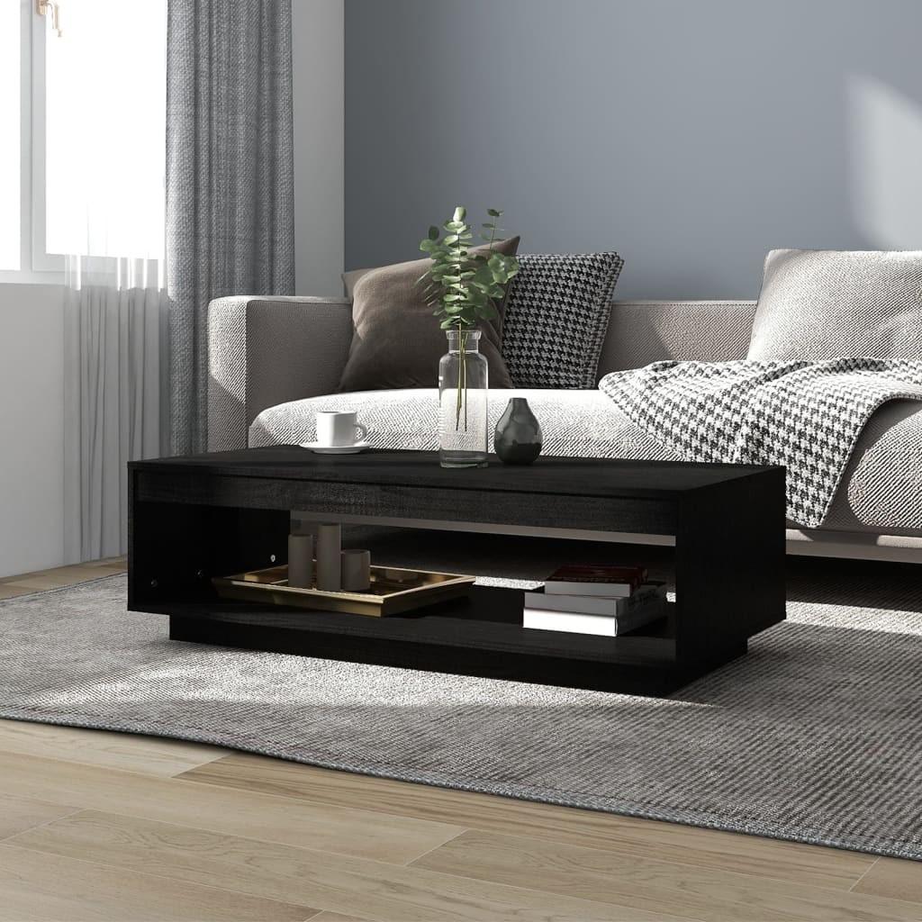 Sofabord 110x50x33,5 cm massivt fyrretræ sort