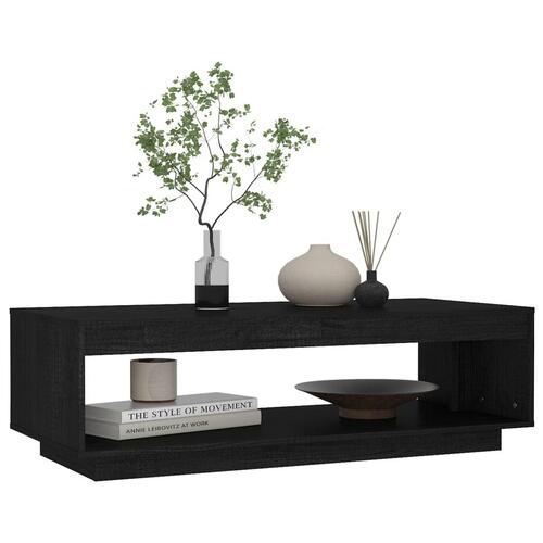 Sofabord 110x50x33,5 cm massivt fyrretræ sort