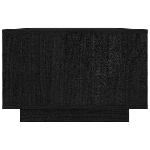 Sofabord 110x50x33,5 cm massivt fyrretræ sort