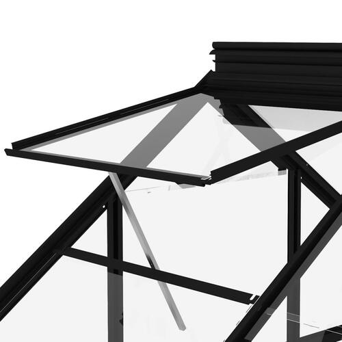 Glasdrivhus 155x298x191 cm aluminium antracitgrå