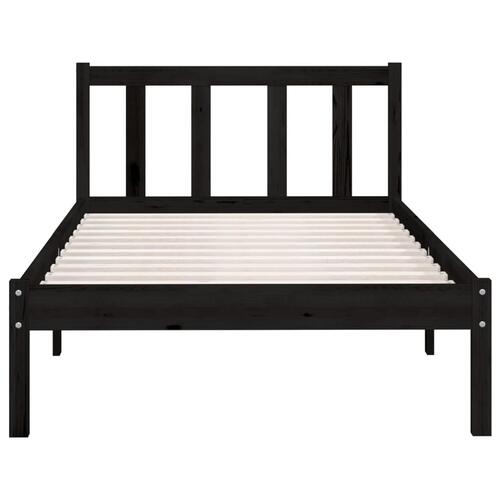 Sengeramme 75x190 cm Small Single massivt fyrretræ sort