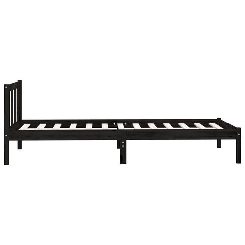 Sengeramme 75x190 cm Small Single massivt fyrretræ sort