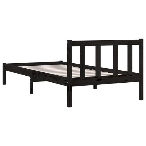 Sengeramme 75x190 cm Small Single massivt fyrretræ sort