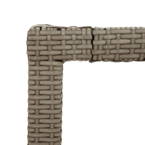 Havebord 150x90x75 cm hærdet glas og polyrattan beige