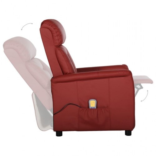 Massagestol kunstlæder vinrød