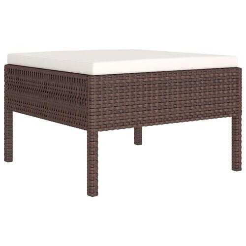 Loungesæt til haven 6 dele med hynder polyrattan brun