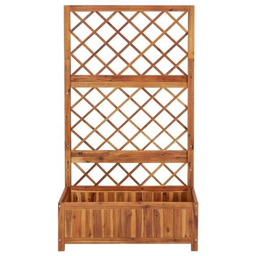Forhøjet plantekasse m. espalier 85x38x150 cm massivt akacietræ