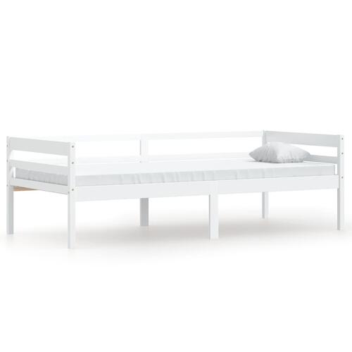 Sengestel 90x200 cm massivt fyrretræ hvid