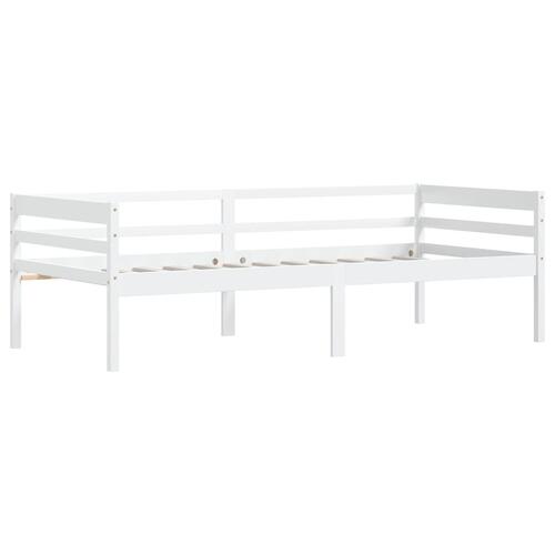 Sengestel 90x200 cm massivt fyrretræ hvid