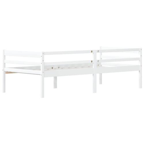 Sengestel 90x200 cm massivt fyrretræ hvid