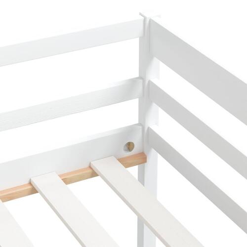 Sengestel 90x200 cm massivt fyrretræ hvid