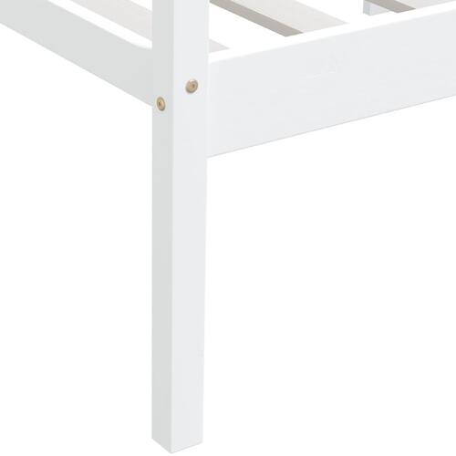 Sengestel 90x200 cm massivt fyrretræ hvid