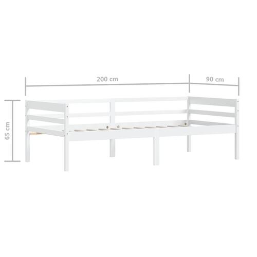 Sengestel 90x200 cm massivt fyrretræ hvid