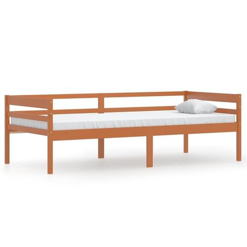 Sengestel 90x200 cm massivt fyrretræ honningbrun