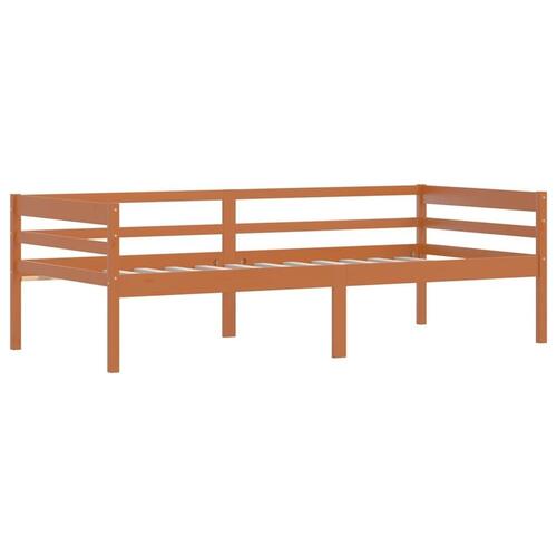 Sengestel 90x200 cm massivt fyrretræ honningbrun