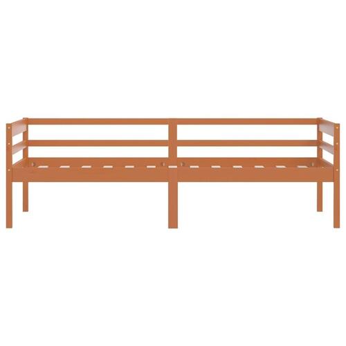 Sengestel 90x200 cm massivt fyrretræ honningbrun