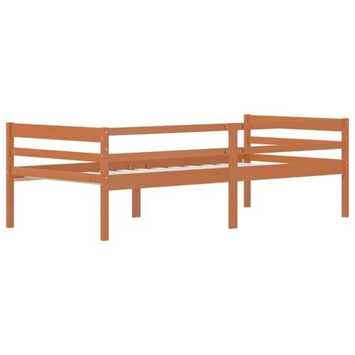 Sengestel 90x200 cm massivt fyrretræ honningbrun
