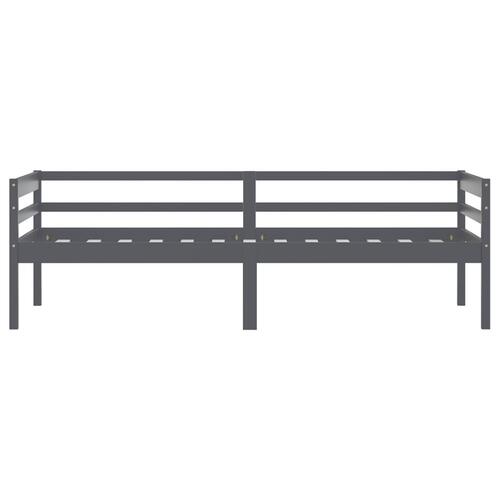 Sengestel 90x200 cm massivt fyrretræ mørkegrå