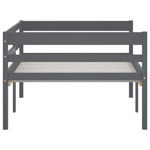 Sengestel 90x200 cm massivt fyrretræ mørkegrå