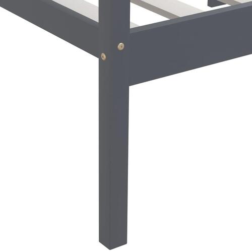 Sengestel 90x200 cm massivt fyrretræ mørkegrå
