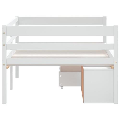 Sengestel med skuffer 90x200 cm massivt fyrretræ hvid