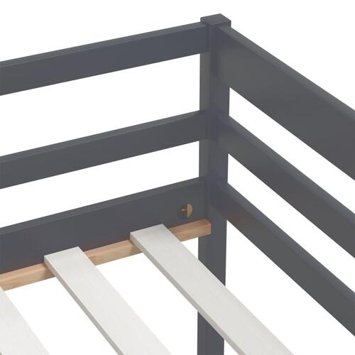 Sengestel med skuffer 90x200 cm massivt fyrretræ mørkegrå