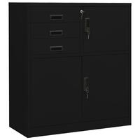 Kontorskab 90x40x102 cm stål sort