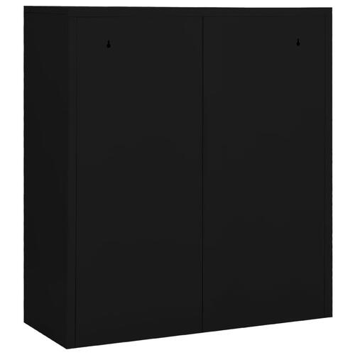Kontorskab 90x40x102 cm stål sort
