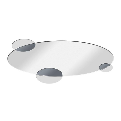 Vægspejl - sort, moderne cirkler, 120 × 2 × 49 cm