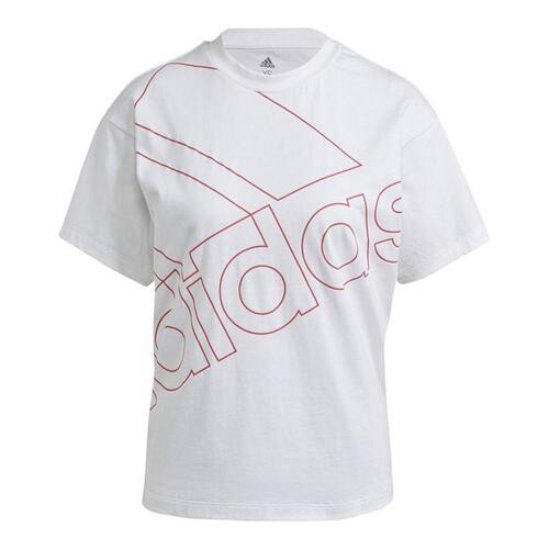 Kortærmet T-shirt til Kvinder Adidas Giant Logo Hvid M