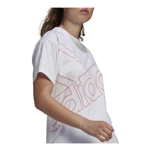 Kortærmet T-shirt til Kvinder Adidas Giant Logo Hvid M