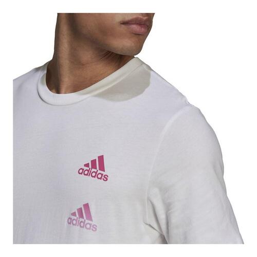 Kortærmet T-shirt til Mænd Adidas Essentials Gradient Hvid M