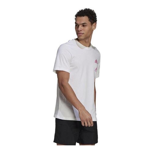 Kortærmet T-shirt til Mænd Adidas Essentials Gradient Hvid M