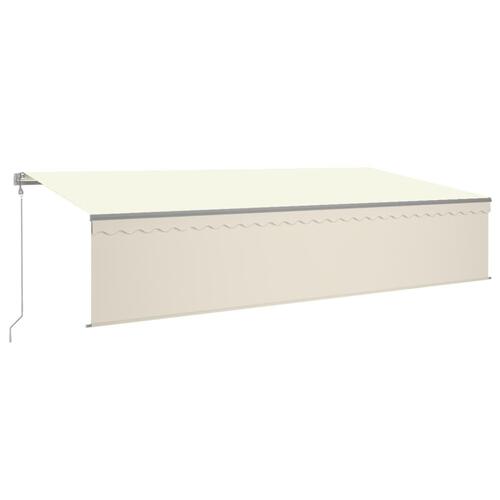 Markise m. rullegardin+LED+vindsensor 6x3 m auto cremefarvet