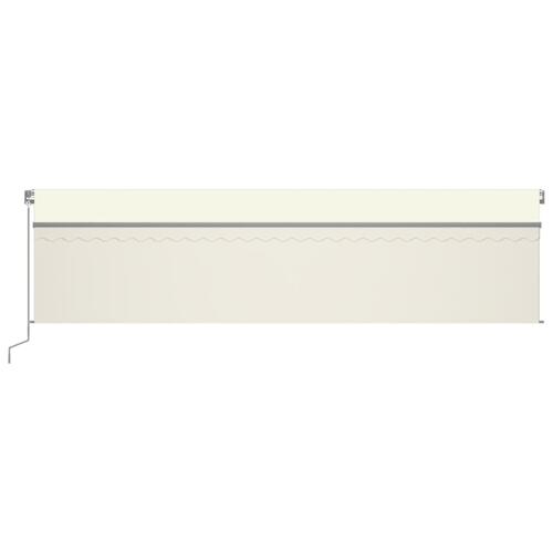 Markise m. rullegardin+LED+vindsensor 6x3 m auto cremefarvet