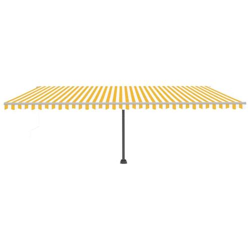 Markise m. LED + vindsensor 600x300 cm automatisk gul/hvid