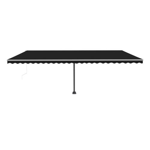 Markise m. LED + vindsensor 600x300 cm automatisk antracit