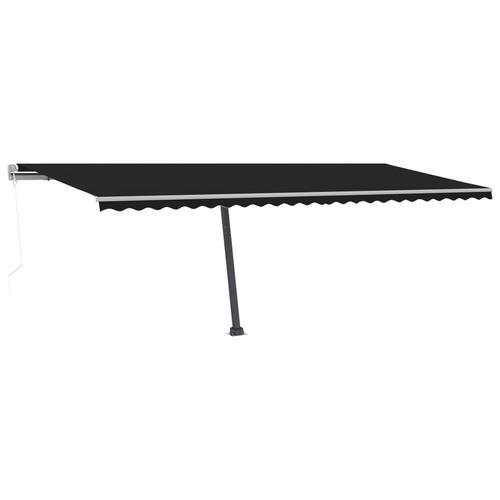 Markise m. LED + vindsensor 600x300 cm automatisk antracit