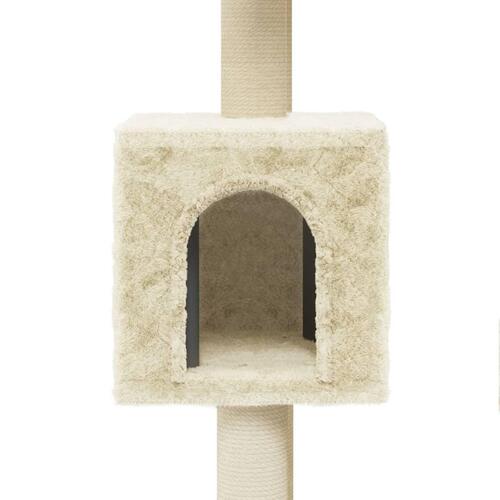 Kradsetræ med sisalkradsestolper 104 cm cremefarvet