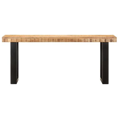 Bænk 110 cm massivt ru mangotræ og stål