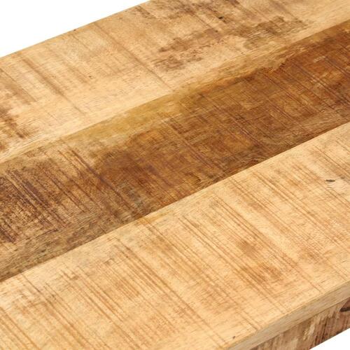 Bænk 110 cm massivt ru mangotræ og stål