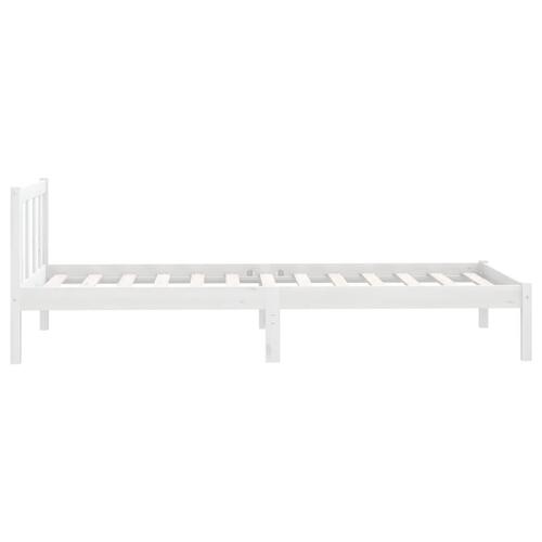 Sengeramme 75x190 cm Small Single massivt fyrretræ hvid
