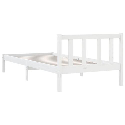Sengeramme 75x190 cm Small Single massivt fyrretræ hvid