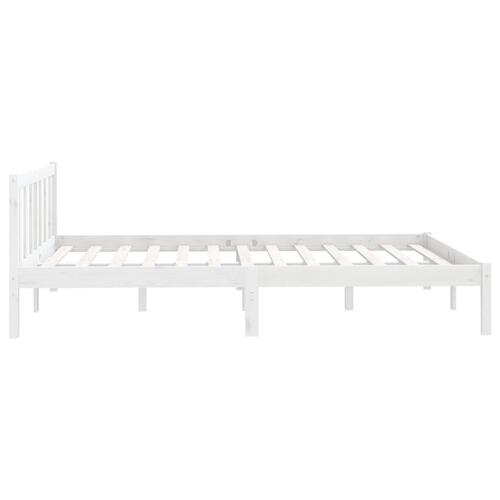 Sengestel 135x190 cm Double massivt fyrretræ hvid