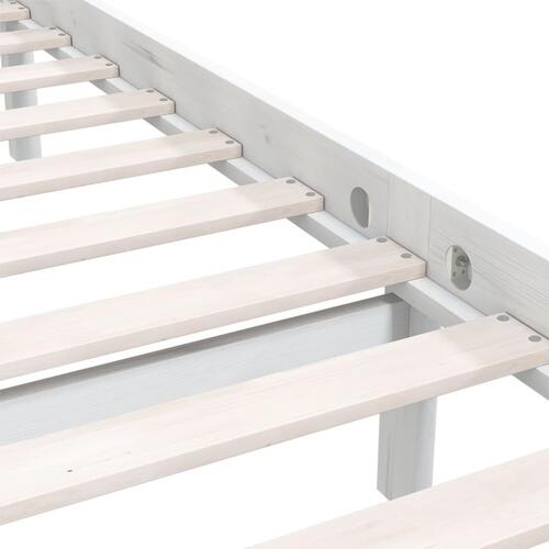 Sengestel 135x190 cm Double massivt fyrretræ hvid