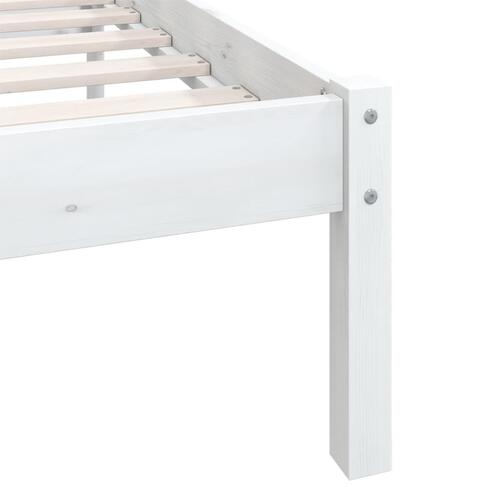 Sengestel 135x190 cm Double massivt fyrretræ hvid